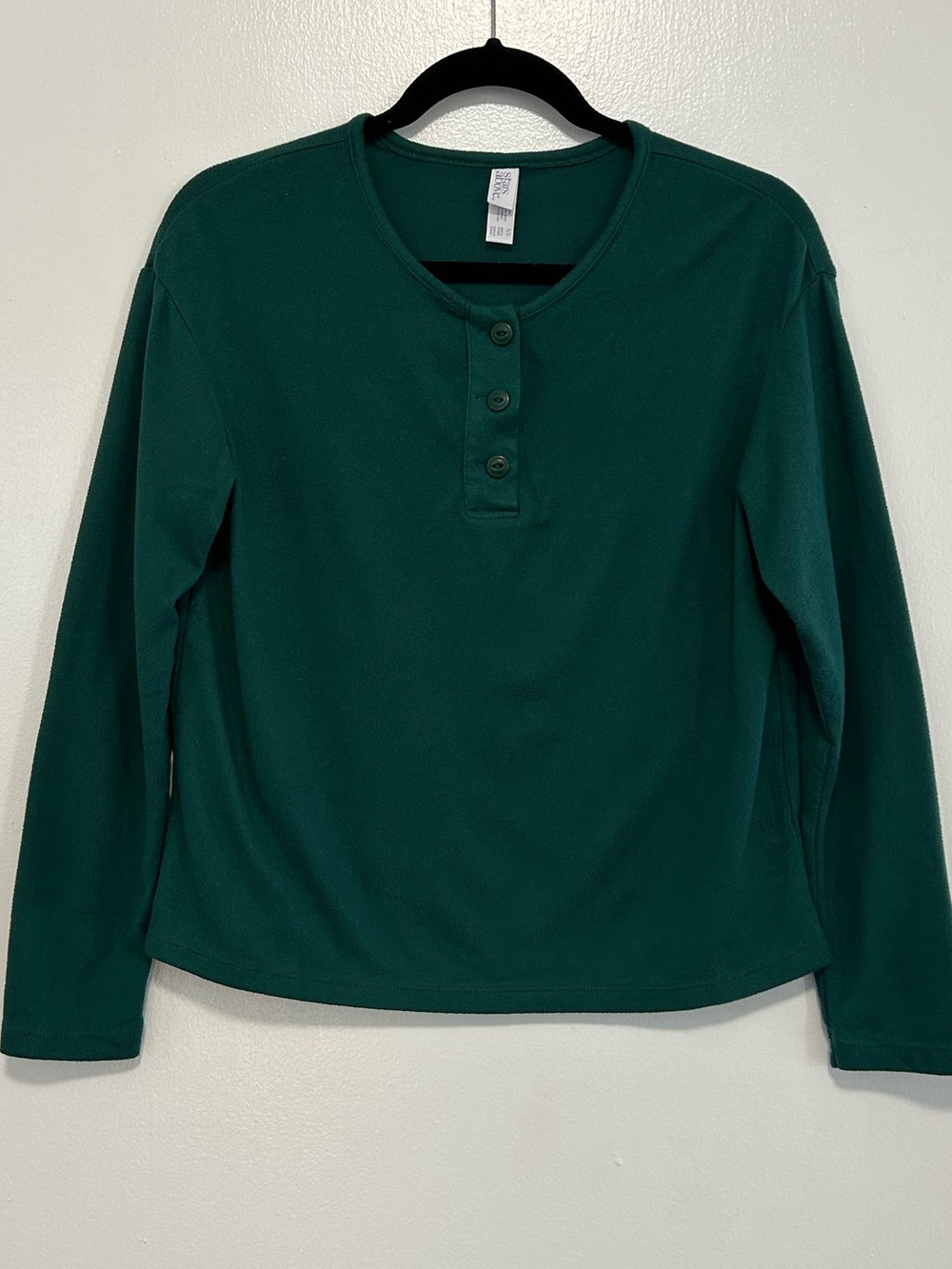 stars above Forest Green Long Sleeve Henley & Shorts PJ Set